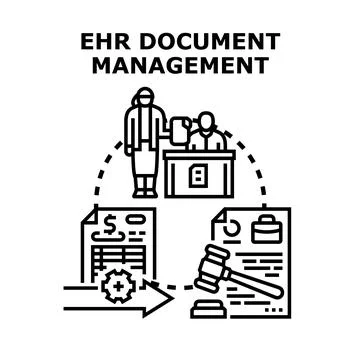 Electronic health record document management system concept Stock Illustration