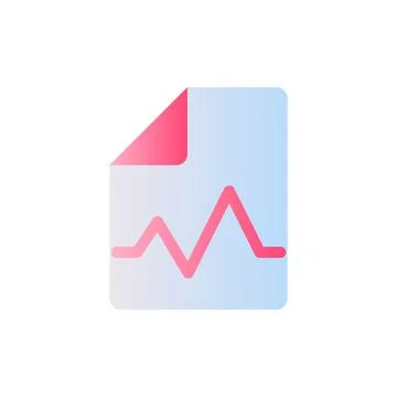 Electronic health record flat gradient two-color ui icon 스톡 일러스트