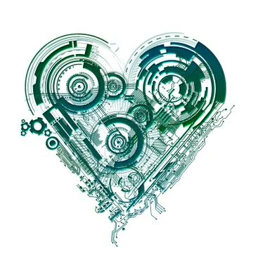Electronic heart Stock Illustration