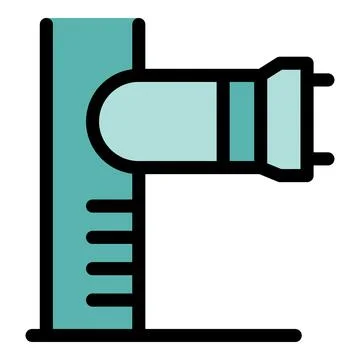 Electronic height meter measuring height with sensor and ruler Stock Illustration