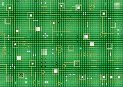 Electronic hi-tech abstract green background Stock Illustration