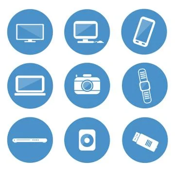 Electronic icon set vector design. Stock Illustration