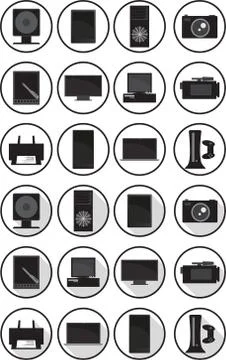 Electronic icons Stock Illustration