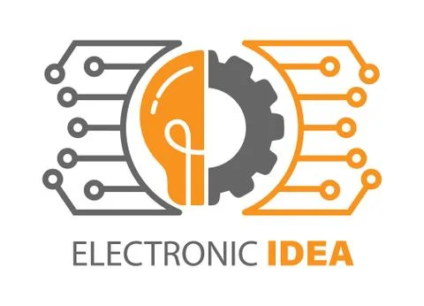 Electronic Ideas. Light bulb and gear. Editable vector illustration for websi Stock Illustration
