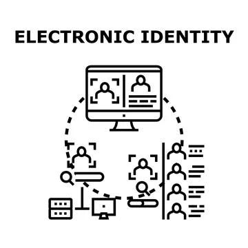 Electronic identity providing secure digital verification concept Stock-Illustration