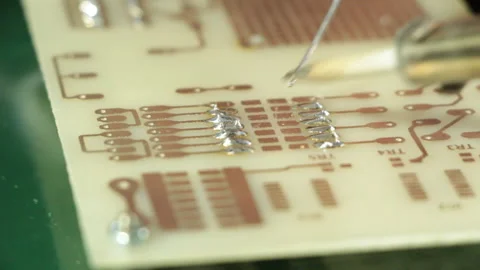 Electronic Industrial Work_Manual Soldering Techniques Stock Footage 209498957