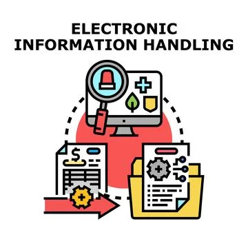 Electronic information handling concept illustrating data processing Stockillustratie