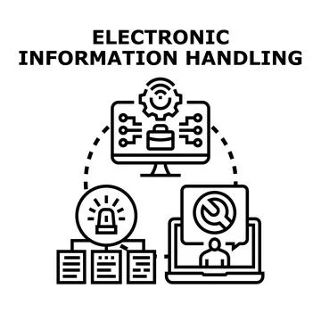 Electronic information handling process and data management concept Stockillustratie