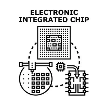 Electronic integrated chip process technology concept Stock Illustration