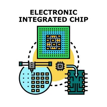 Electronic integrated chip process technology concept Stock Illustration