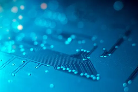 Electronic integrated circuit board PCB 스톡 사진