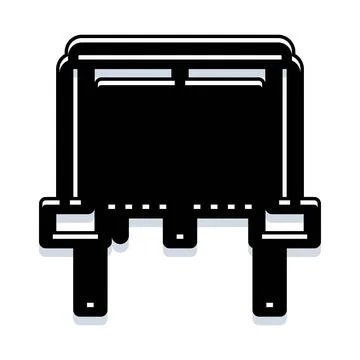 Electronic integrated circuit chip component on white background 스톡 일러스트
