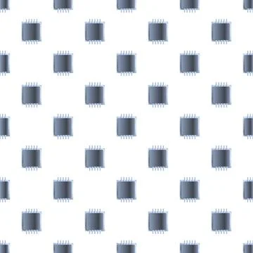 Electronic integrated circuit chips repeating pattern background Stock-Illustration