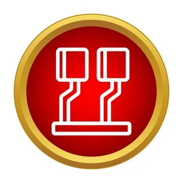 Electronic integrated circuit components icon in red circle Stock-Illustration