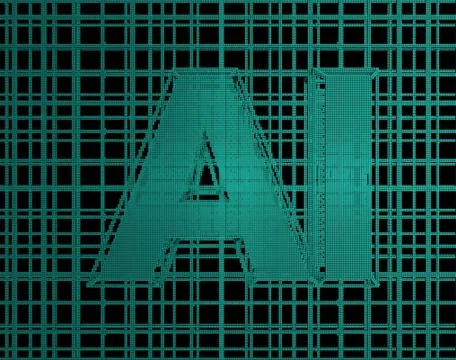 Electronic intelligent technology system, AI pattern Stock Illustration