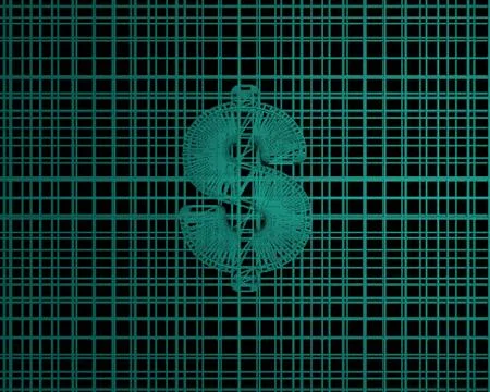 Electronic intelligent technology system, dollar sign, financial technology イラスト素材