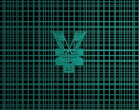 Electronic intelligent technology system, RMB symbol, financial technology イラスト素材