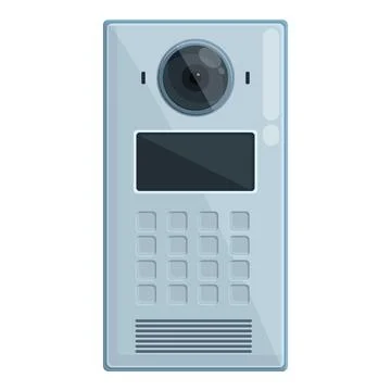 Electronic intercom icon cartoon vector. Video door Illustrazione stock