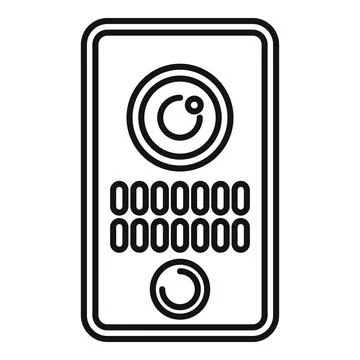 Electronic intercom system with camera and keypad for secure access control Stockillustratie