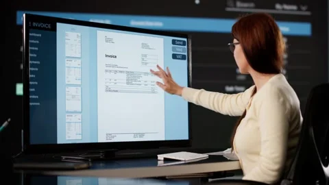 Electronic Invoice Software For Account Manager Stock Footage 312125115