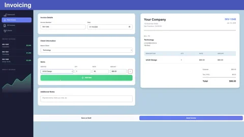 Electronic Invoice Software For Efficient Accounting Vídeo Stock 329299525