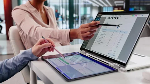 Electronic Invoice Software For Online Accountant Stock Footage 328715334