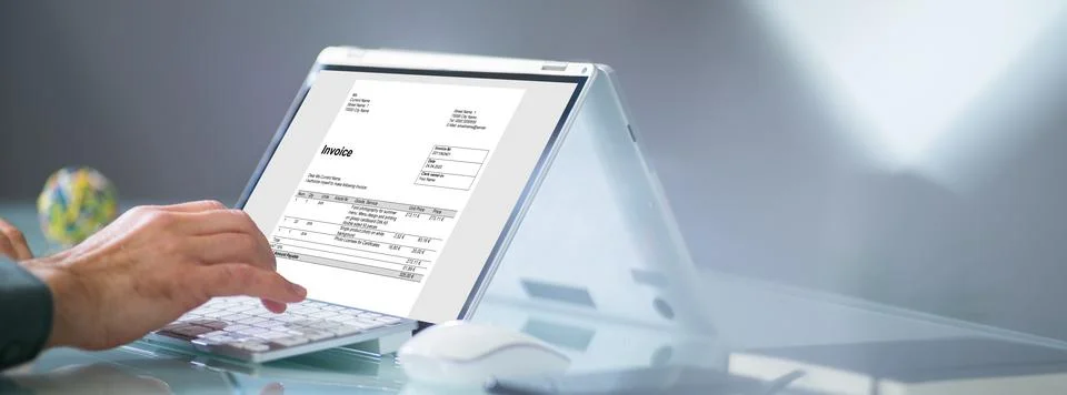 Electronic Invoice Statement Software Stock Photos