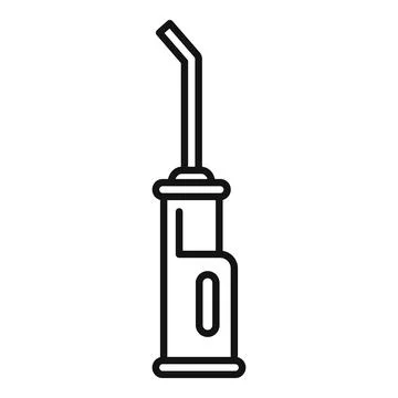Electronic irrigator cleaning teeth using water jet Stock-Illustration