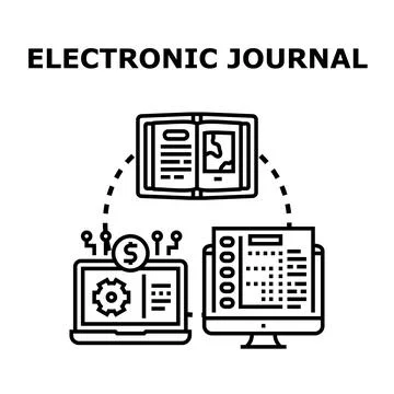 Electronic journal concept linking digital information across devices Stock Illustration