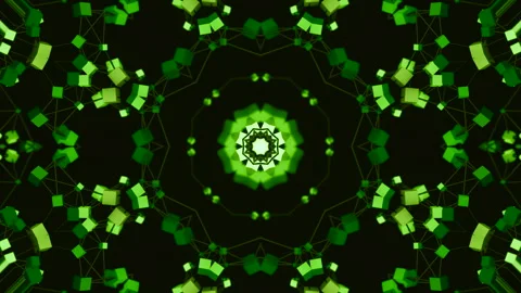 Electronic kaleidoscopic pattern. Design. Moving electronic pattern with Stock Footage 264222112