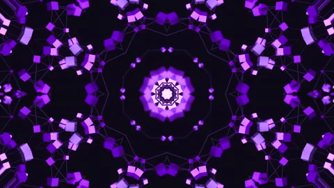 Electronic kaleidoscopic pattern. Design. Moving electronic pattern with Stock Footage 264438009