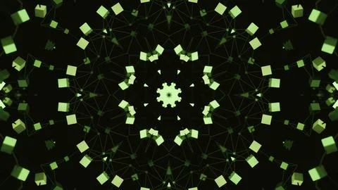 Electronic kaleidoscopic pattern. Design. Moving electronic pattern with 스톡 일러스트