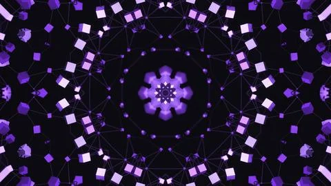 Electronic kaleidoscopic pattern. Design. Moving electronic pattern with Stock Illustration