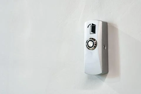 Electronic key access system door lock on the wall. Stock Photos