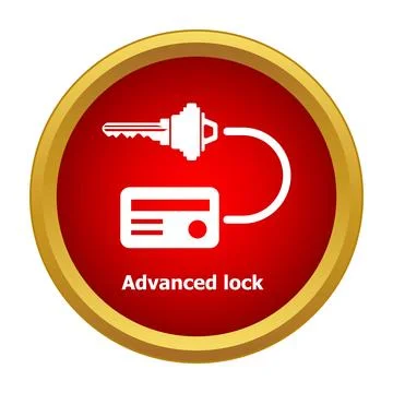 Electronic key card access security system icon Illustrazione stock