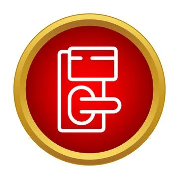 Electronic key card lock access system icon Stock Illustration