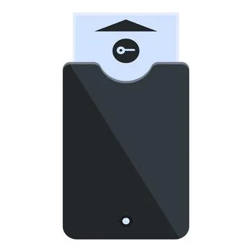 Electronic key card showing lock symbol for hotel room door security Illustrazione stock