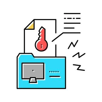 Electronic key hacking color icon vector illustration Illustrazione stock