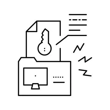 Electronic key hacking line icon vector illustration Illustrazione stock