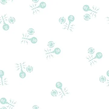 Electronic key vision glyph seamless pattern 库存插图
