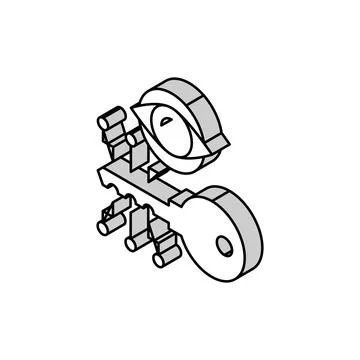 Electronic key vision isometric icon vector illustration Stock Illustration