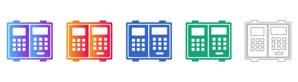 Electronic Keypad Icons for Security Systems Stock Illustration