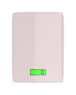 Electronic Kitchen Balance on White Background 3D Illustration, Top View Stock Illustration