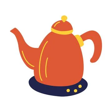 Electronic kitchen kettle. Kitchenware isolated icon. Equipment for home or o Stock Illustration
