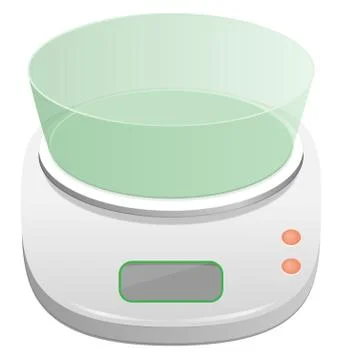 Electronic kitchen scale isolated on white Stock Illustration