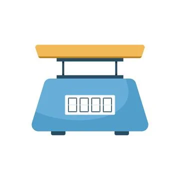 Electronic kitchen scale product isolated on a white background Stock Illustration