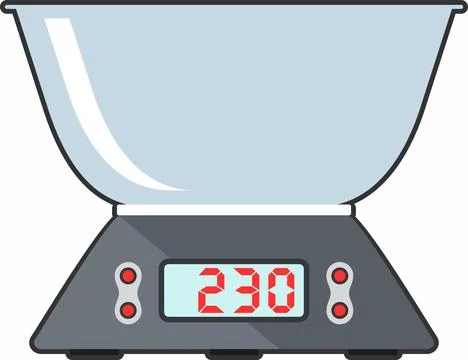 Electronic Kitchen Scales Icon in flat style. Vector Illustration Illustrazione stock
