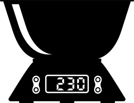 Electronic Kitchen Scales Icon in flat style. Vector Illustration Stock Illustration