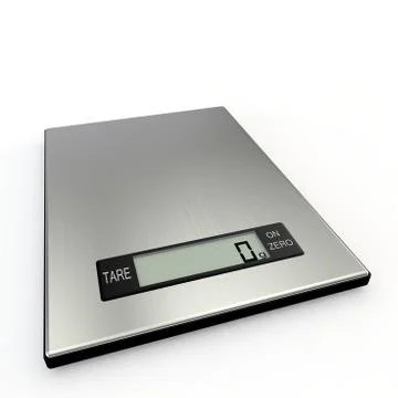Electronic kitchen scales show zero grams Stock Illustration