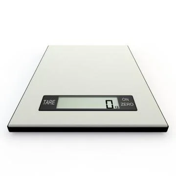 Electronic kitchen scales show zero grams Stock Illustration